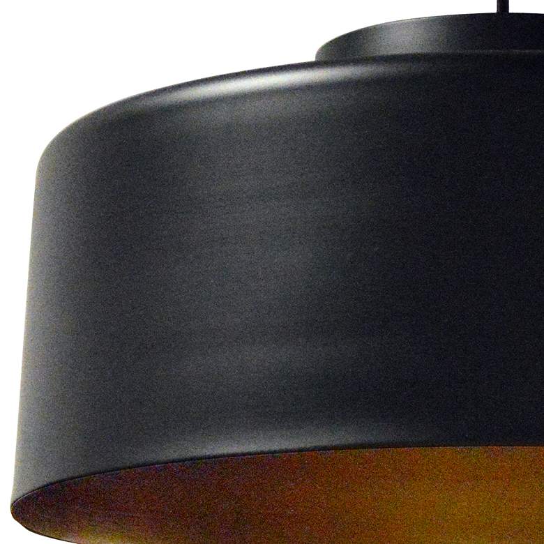 Image 3 Kup 19 3/4" Wide Painted Black and Gold Drum Pendant Light more views