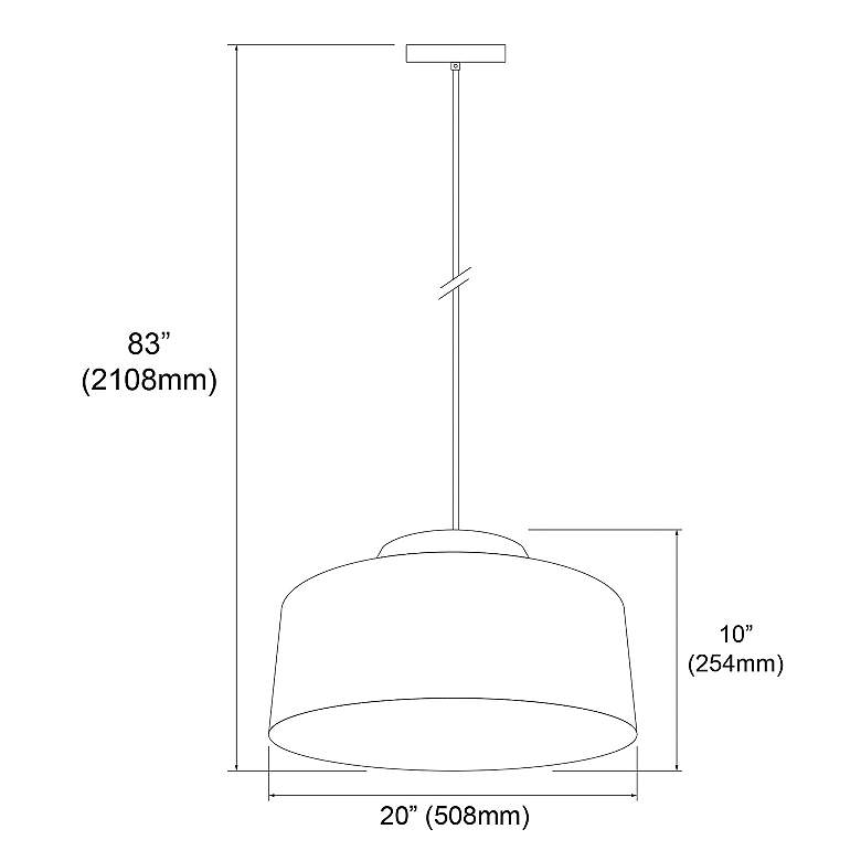 Image 4 Kup 19 3/4" Wide Painted Black and Gold Drum Pendant Light more views