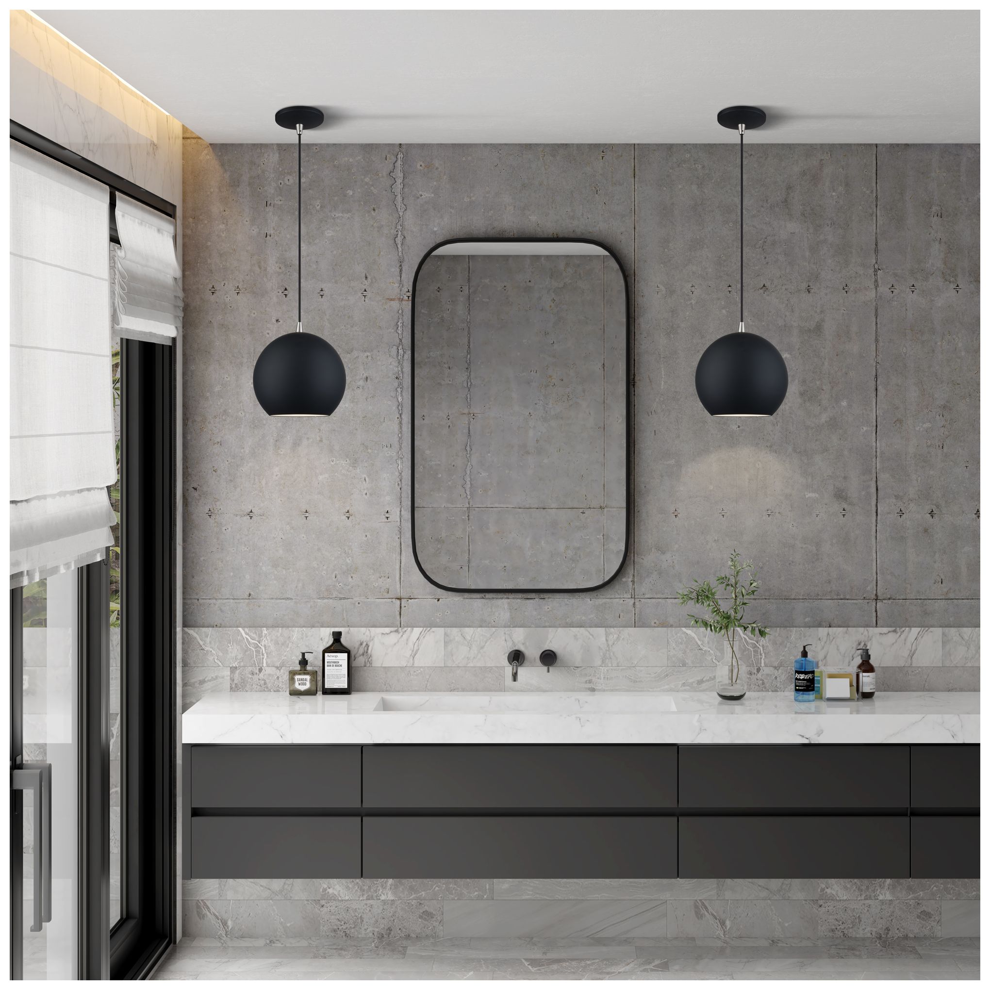 Kuppola LED Black Globe Pendant