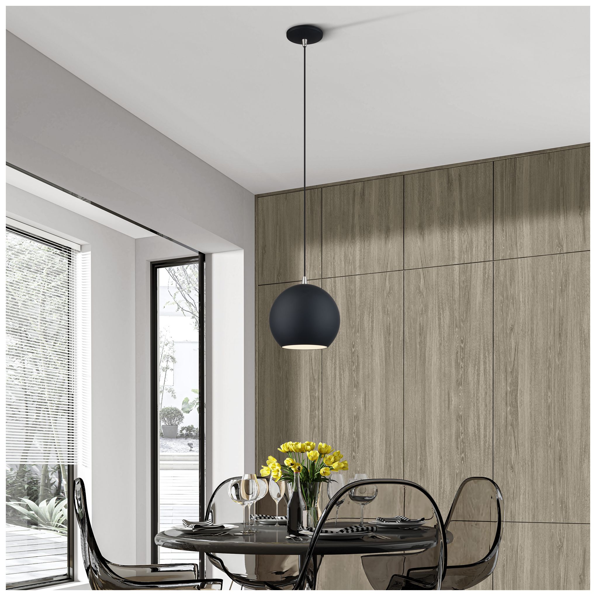 Kuppola LED Black Globe Pendant