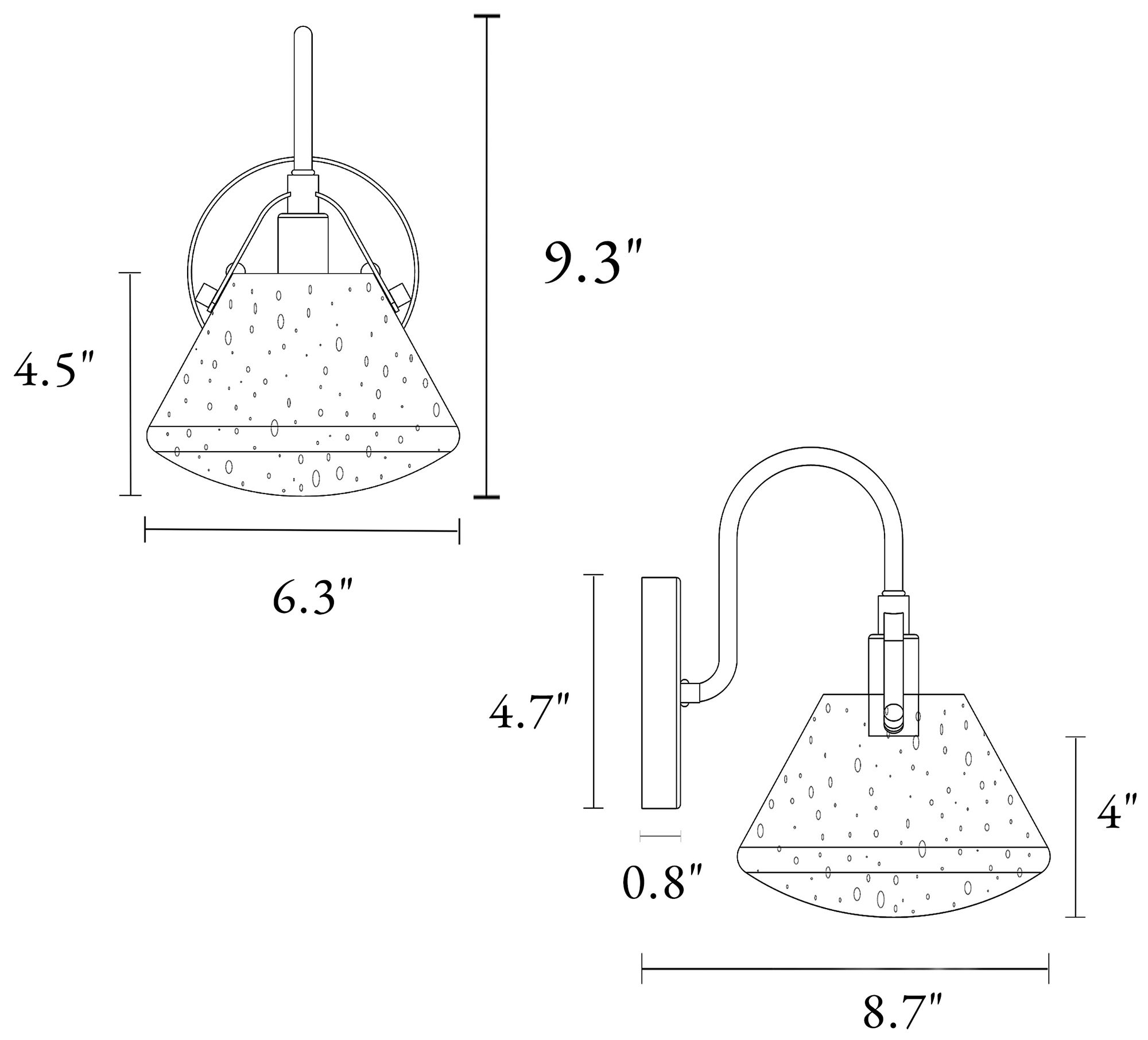 Image 2 Kuswilinshire 1-Light Gold Glass Wall Sconces more views