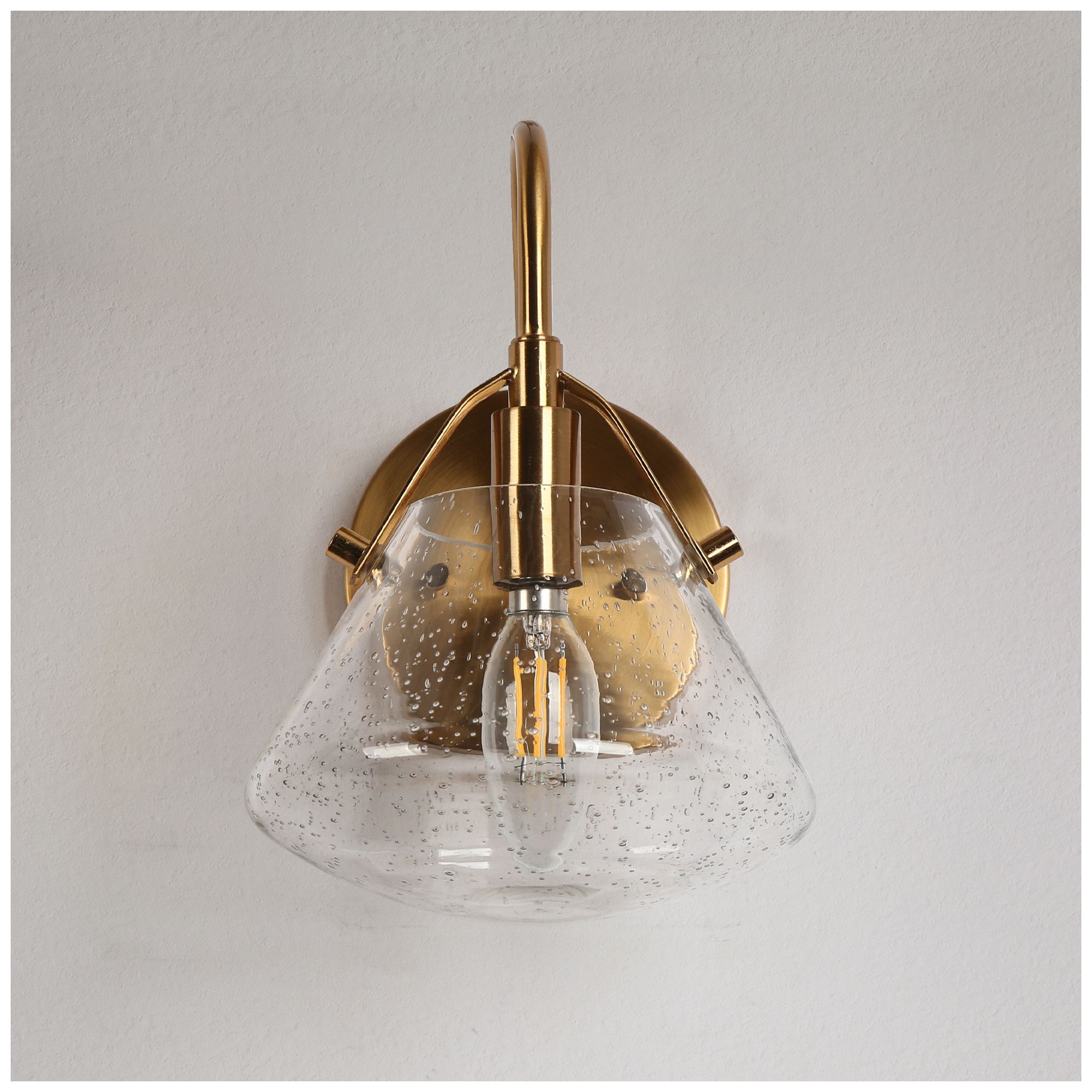 Image 3 Kuswilinshire 1-Light Gold Glass Wall Sconces more views