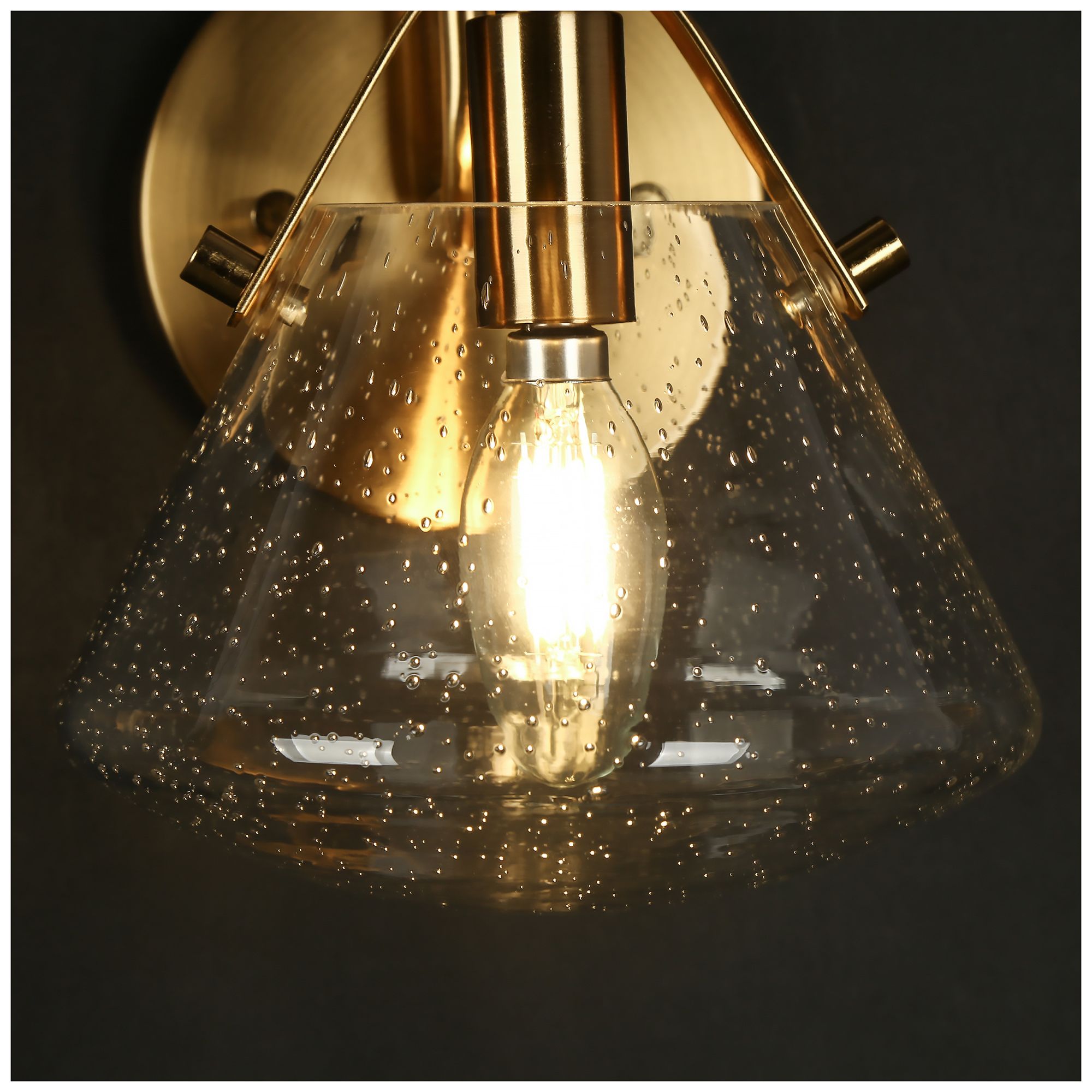 Image 4 Kuswilinshire 1-Light Gold Glass Wall Sconces more views