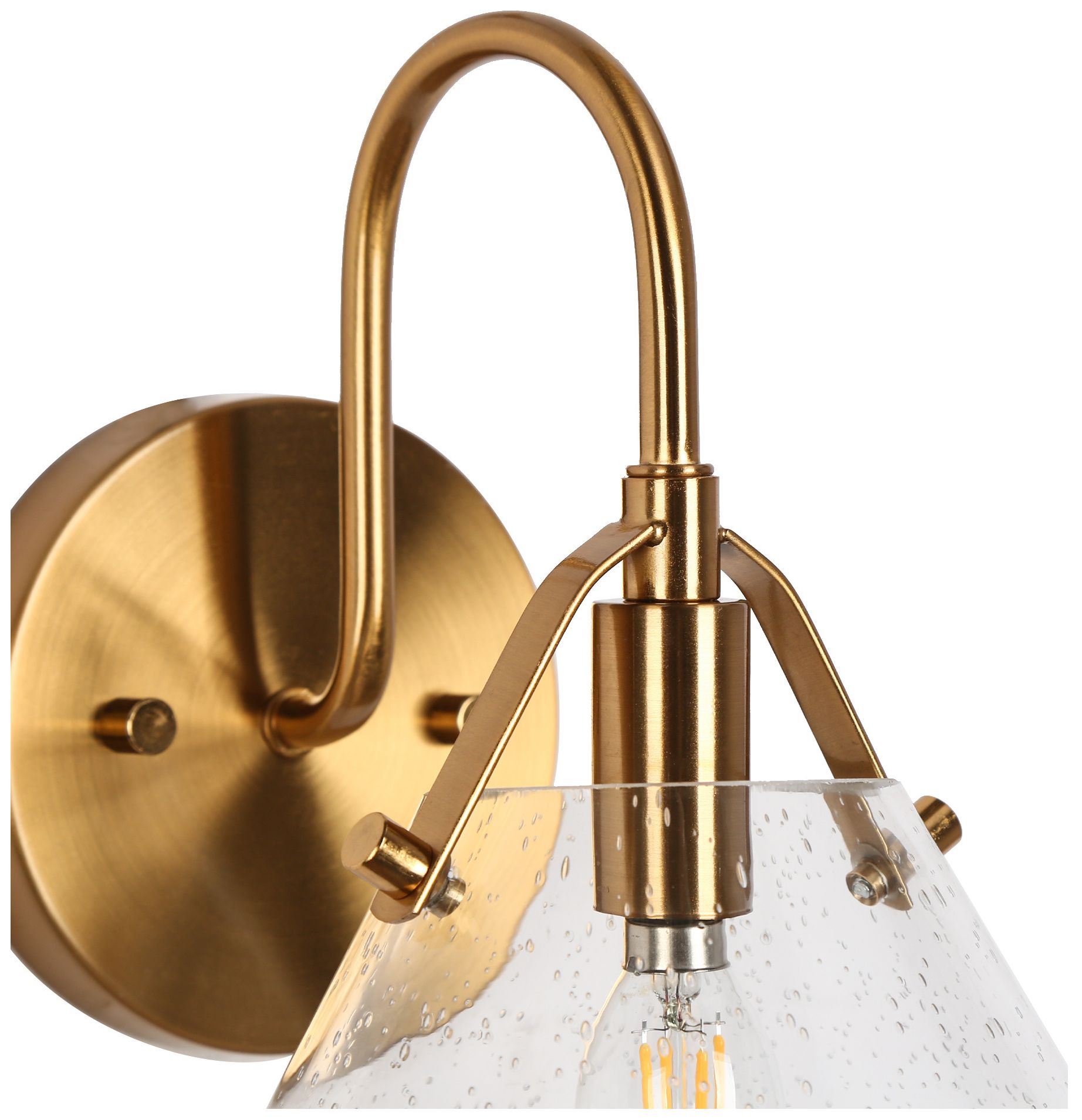 Kuswilinshire 1-Light Gold Glass Wall Sconces