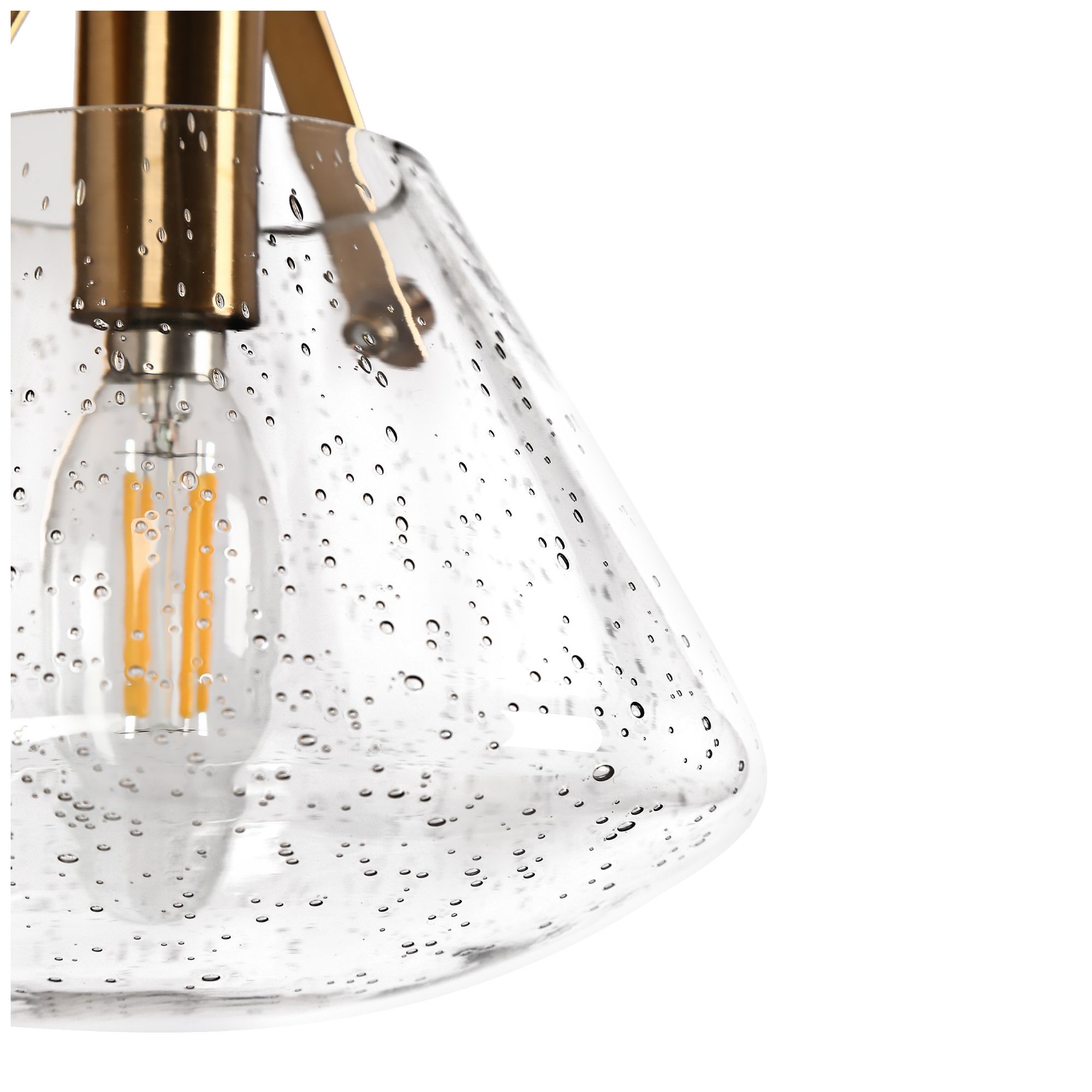 Kuswilinshire 1-Light Gold Glass Wall Sconces