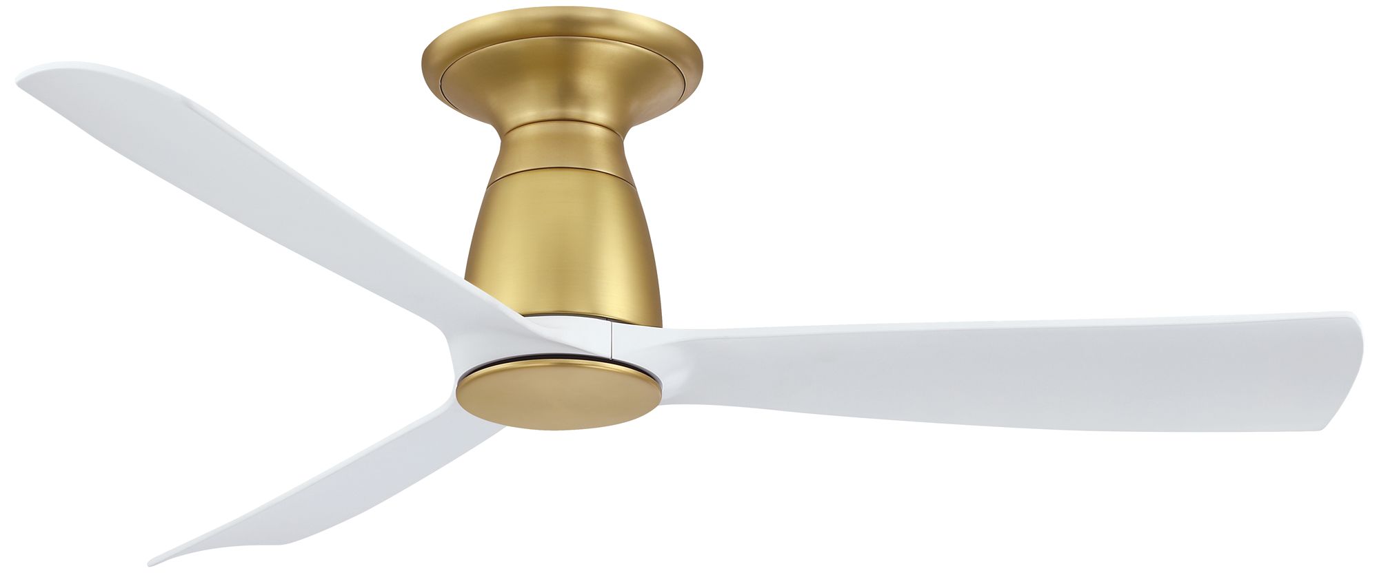 Kute 44 in Flush In/Out Smart Fan - Br. Satin Brass w/ Matte White Blades