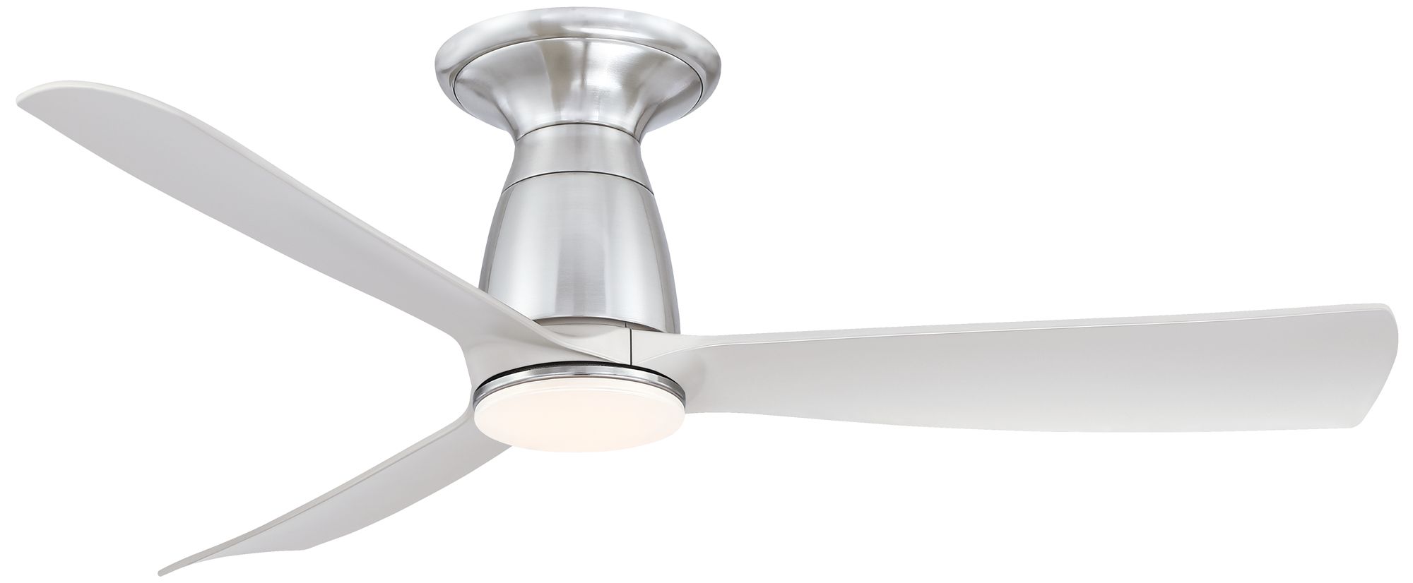 Kute 44 in Flush In/Out Smart Fan w/ LED CCT Lt Kit - Br. Nickel Blades