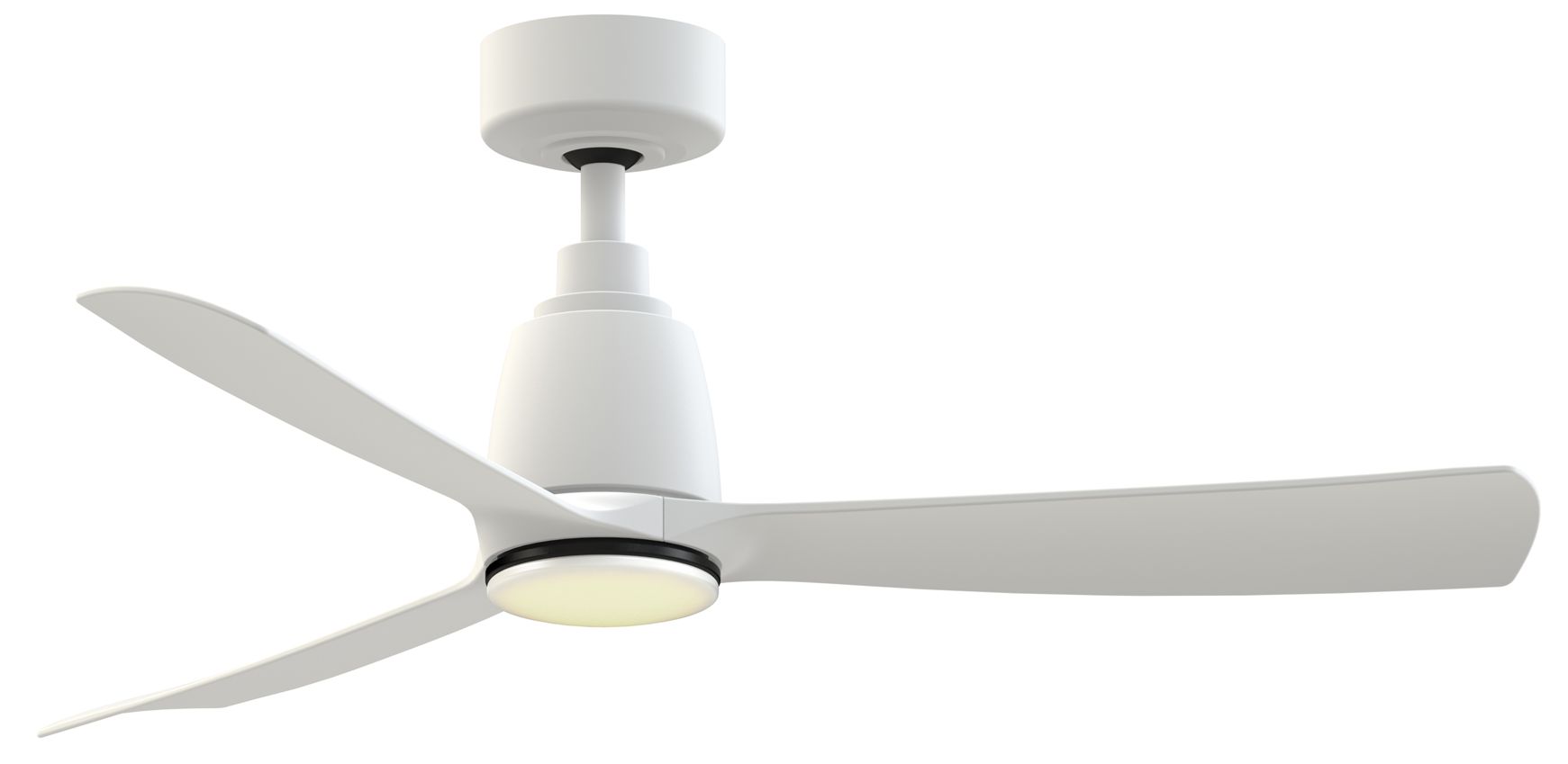 Kute 44 in In/Out Smart Fan w/ Black LED CCT Lt Kit - Matte White Blades