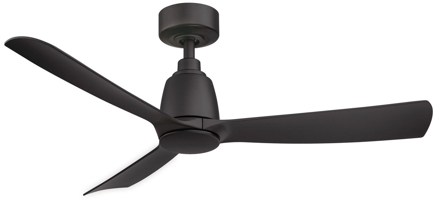 Image 2 Kute 44 inch Indoor/Outdoor Smart Ceiling Fan - Black with Black blades