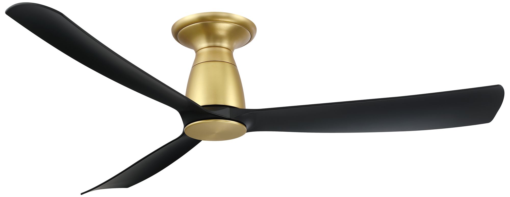 Kute 52 in Flush In/Out Smart Fan - Br. Satin Brass w/ Black Blades
