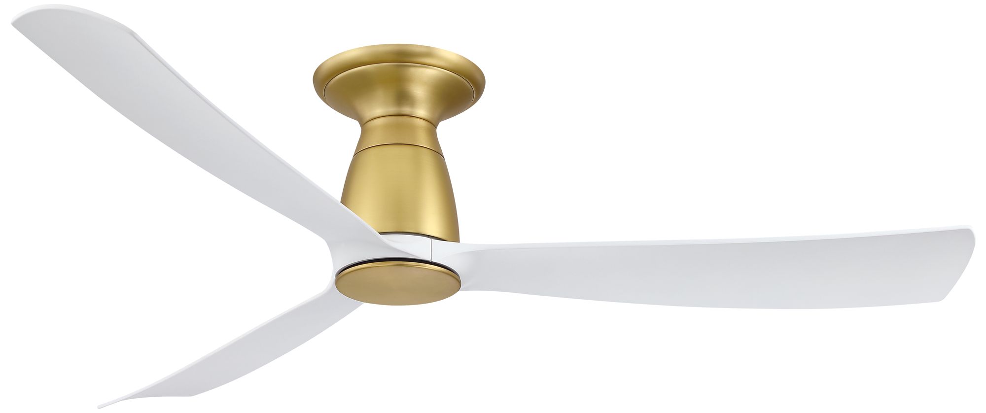 Kute 52 in Flush In/Out Smart Fan - Br. Satin Brass w/ Matte White Blades