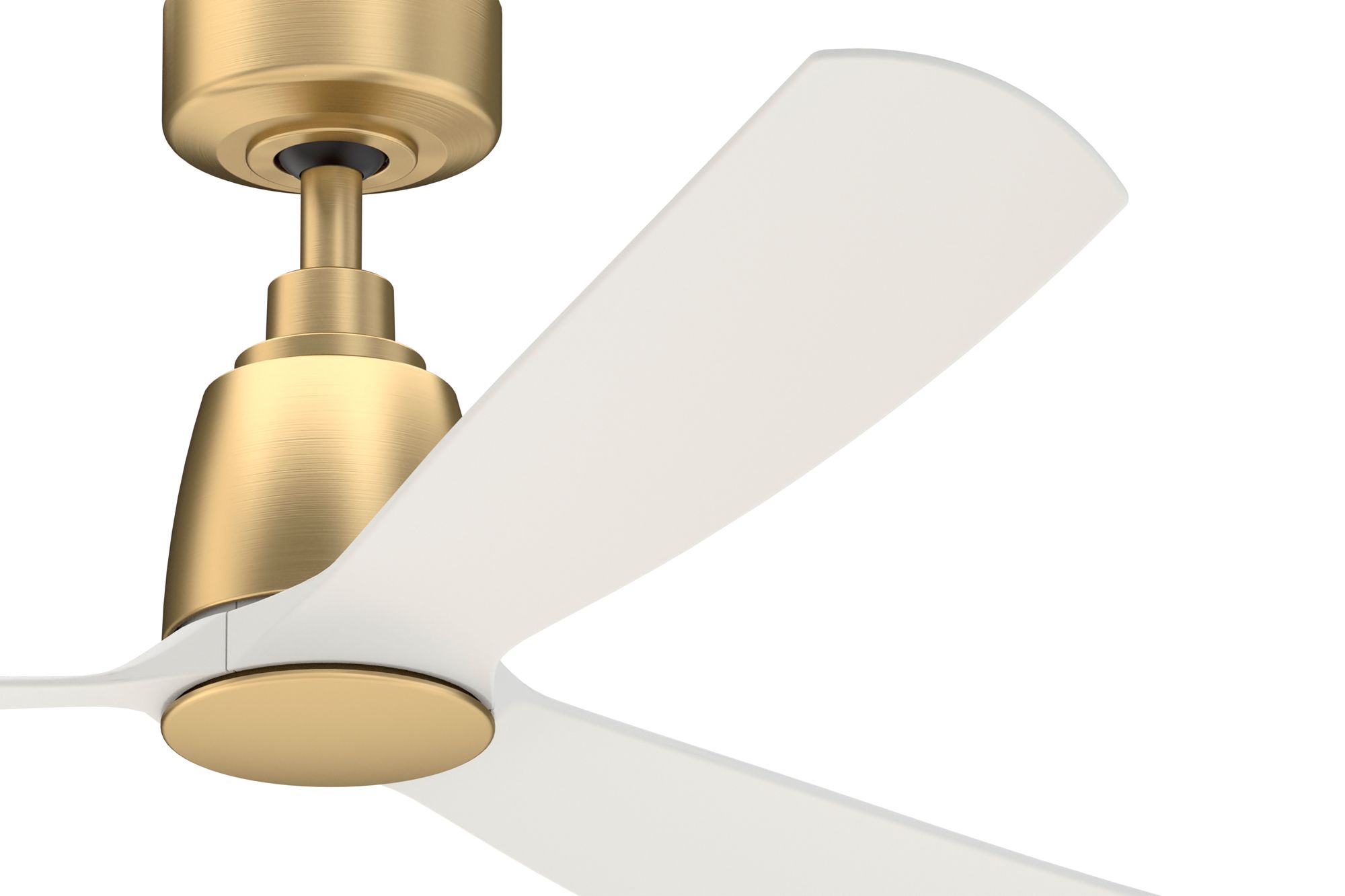 Image 4 Kute 52 in In/Out Smart Fan - Br. Satin Brass w/ Matte White blades more views