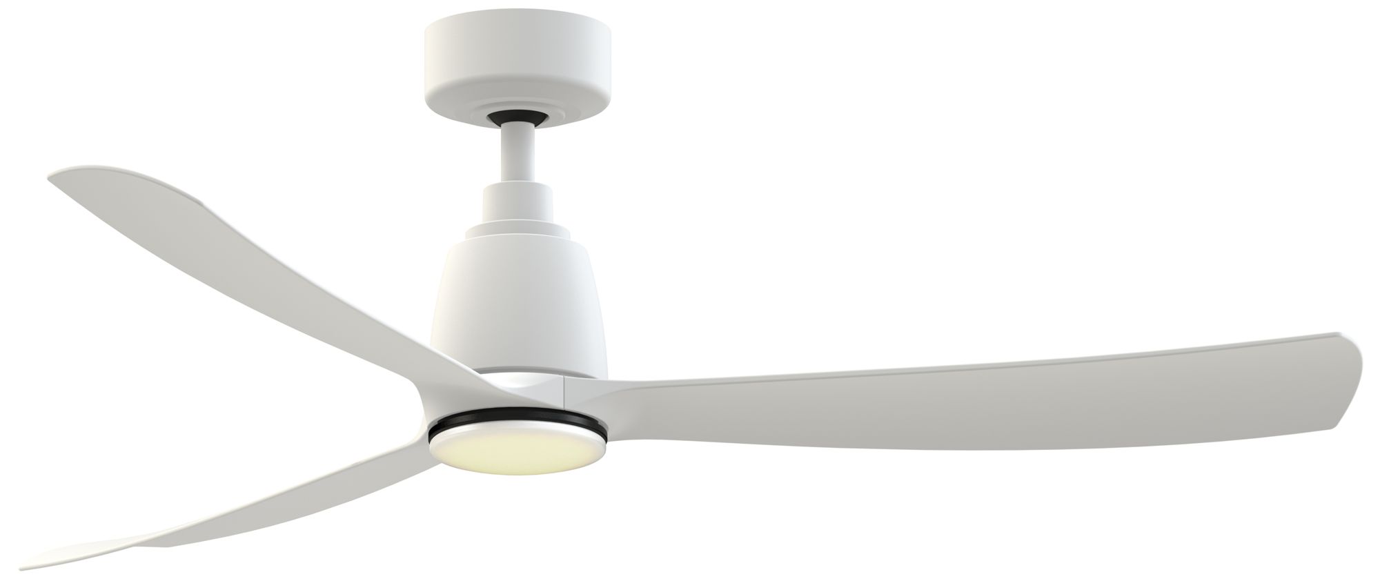 Kute 52 in In/Out Smart Fan w/ Black LED CCT Lt Kit - Matte White Blades
