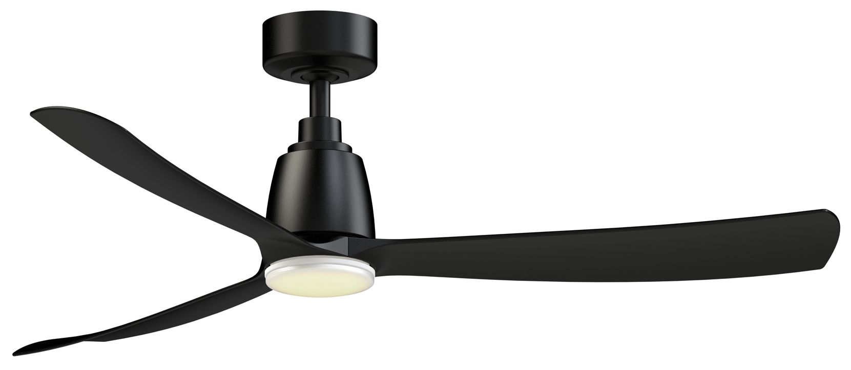 Kute 52 in In/Out Smart Fan w/ Matte White LED CCT Lt Kit - Black Blades