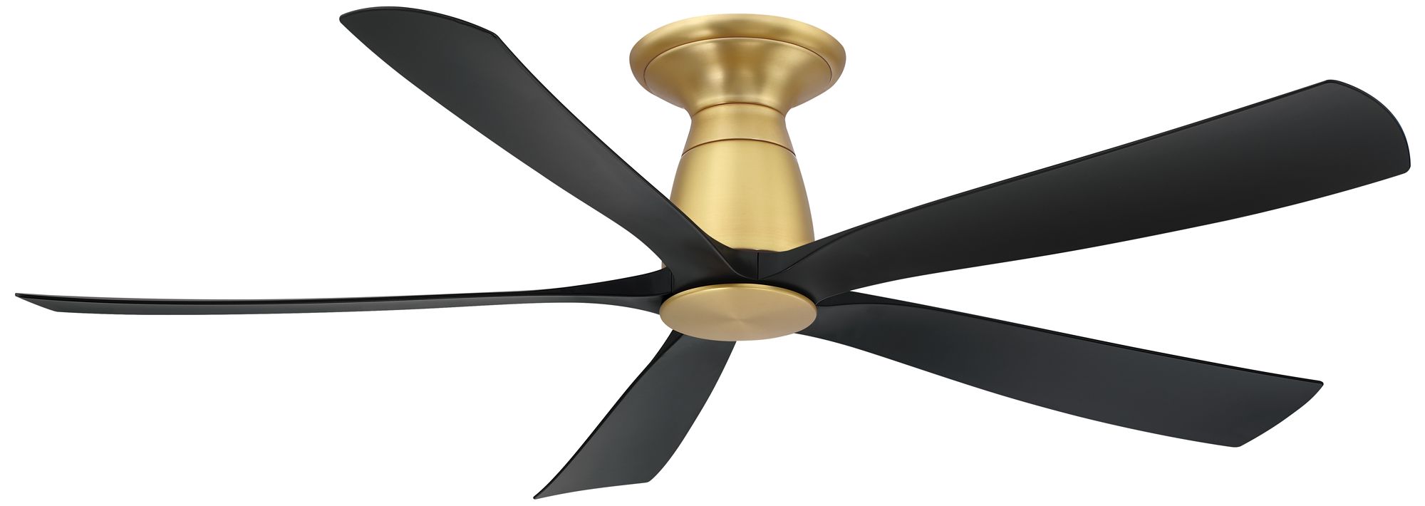 Kute5 52 in Flush In/Out Smart Fan - Br. Satin Brass w/ Black Blades