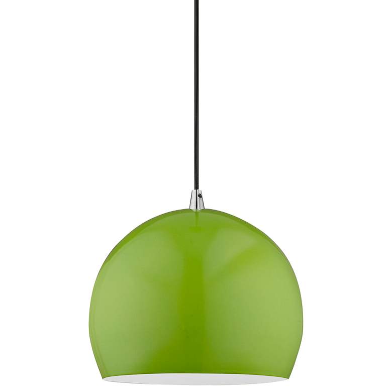 Image 3 Kutler 10" Wide Shiny Apple Green Mini Pendant