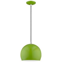 Kutler 10" Wide Shiny Apple Green Mini Pendant
