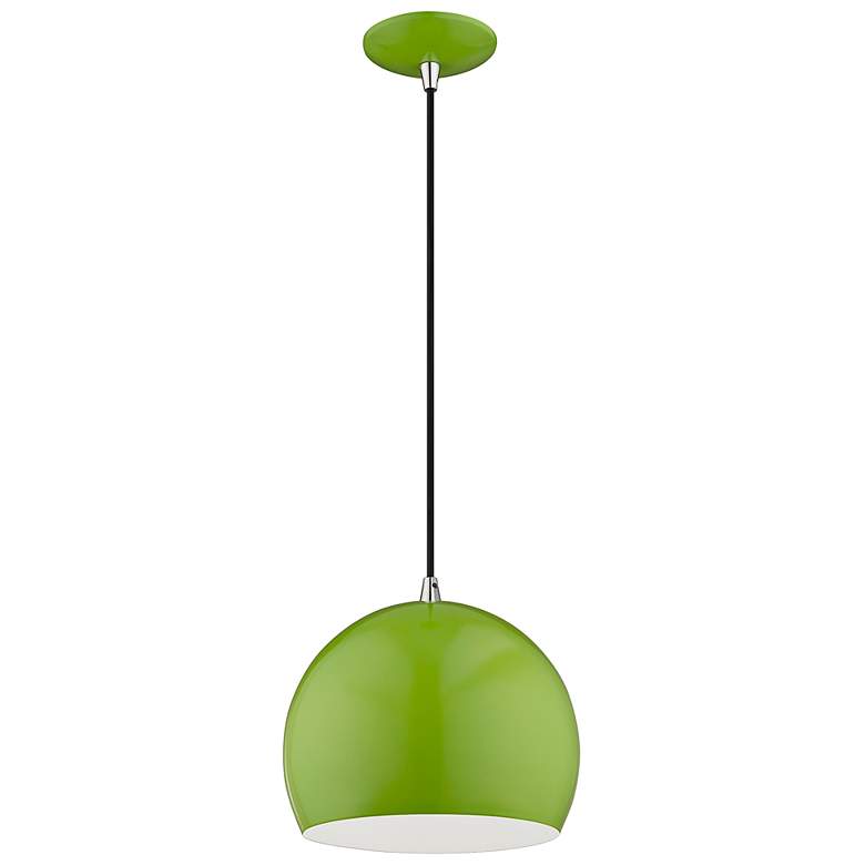 Image 7 Kutler 10" Wide Shiny Apple Green Mini Pendant more views