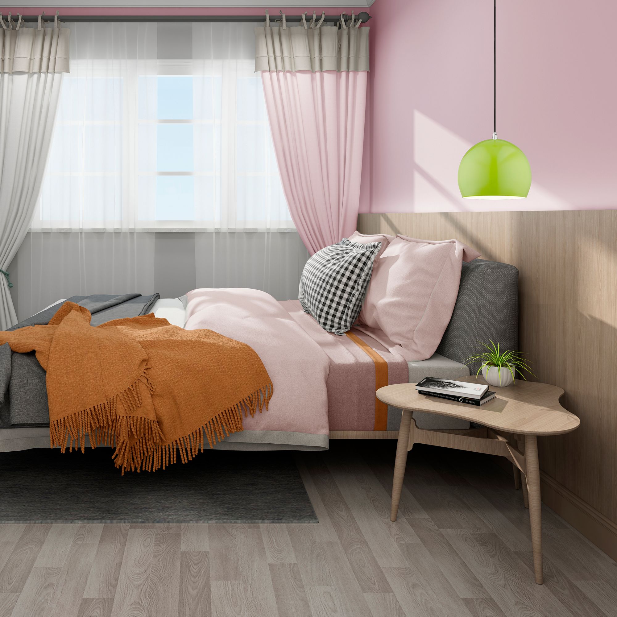 Kutler 10" Wide Shiny Apple Green Mini Pendant in scene