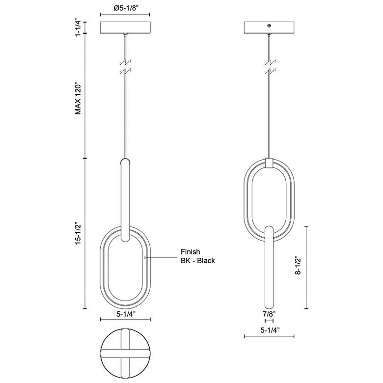 Image 3 Kuzco Airen LED 15-in Black Pendant more views