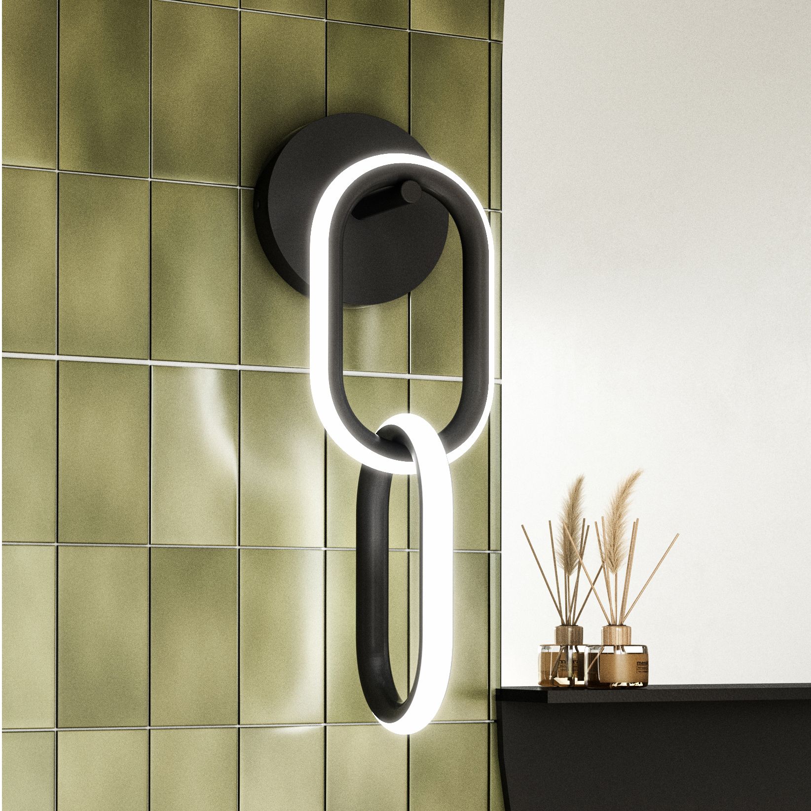 Kuzco Airen LED 17-in Black Wall Sconce