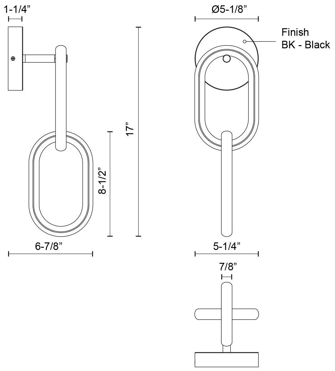 Image 4 Kuzco Airen LED 17-in Black Wall Sconce more views