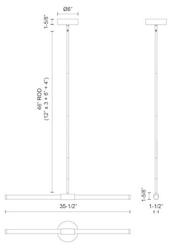 Image 4 Kuzco Akari LED 37-in Brushed Nickel Linear Pendant more views