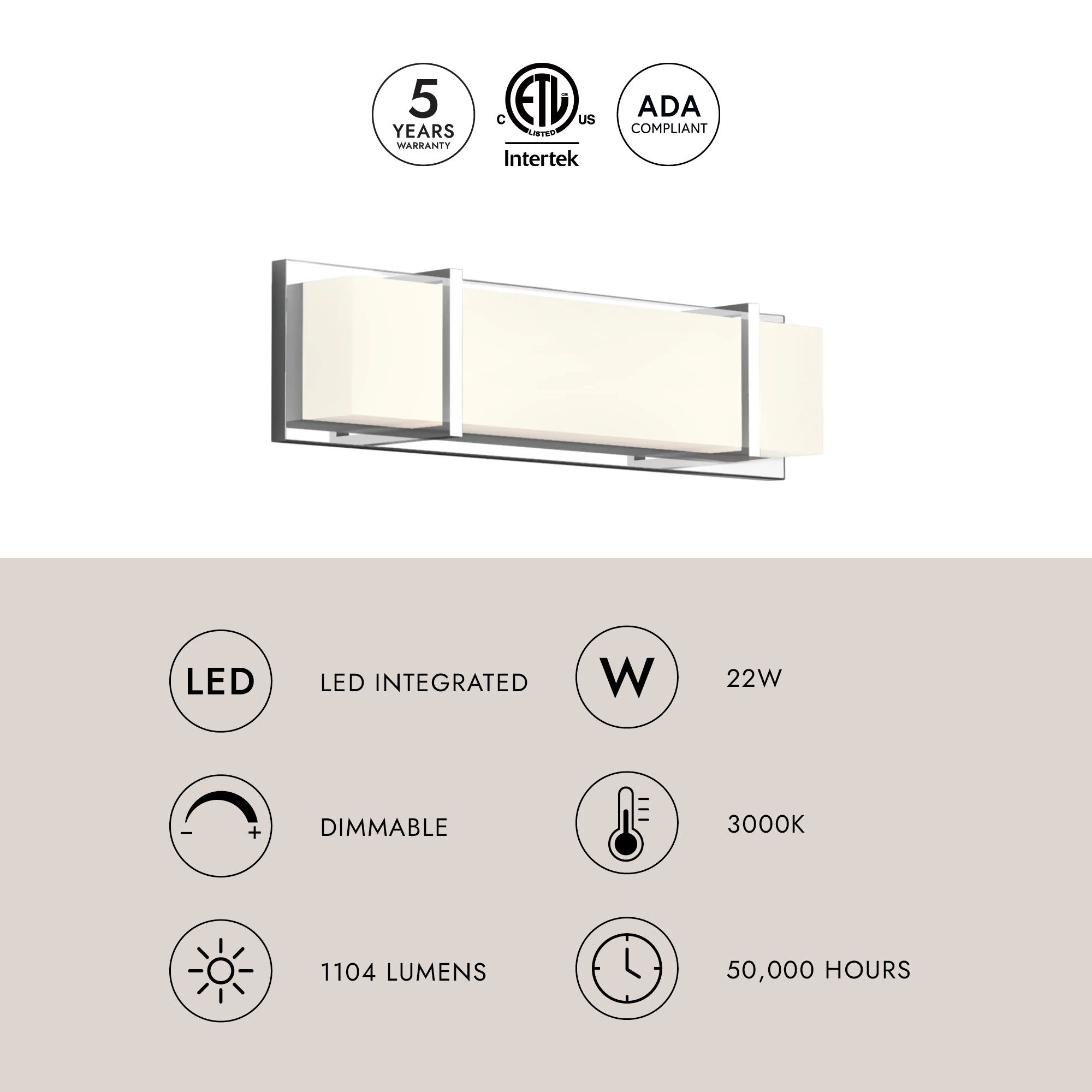 Image 3 Kuzco Alberni LED 20-in Chrome Vanity Light more views