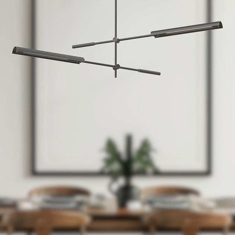 Image 1 Kuzco Alora Astrid 41 1/2" Urban Bronze Twin Boom Arm LED Chandelier