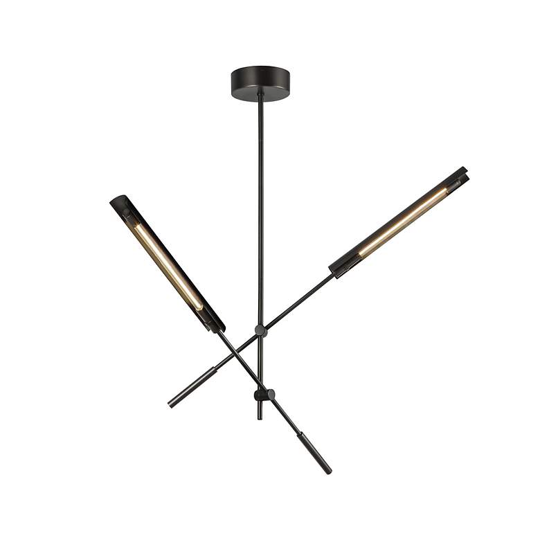 Image 3 Kuzco Alora Astrid 41 1/2" Urban Bronze Twin Boom Arm LED Chandelier more views