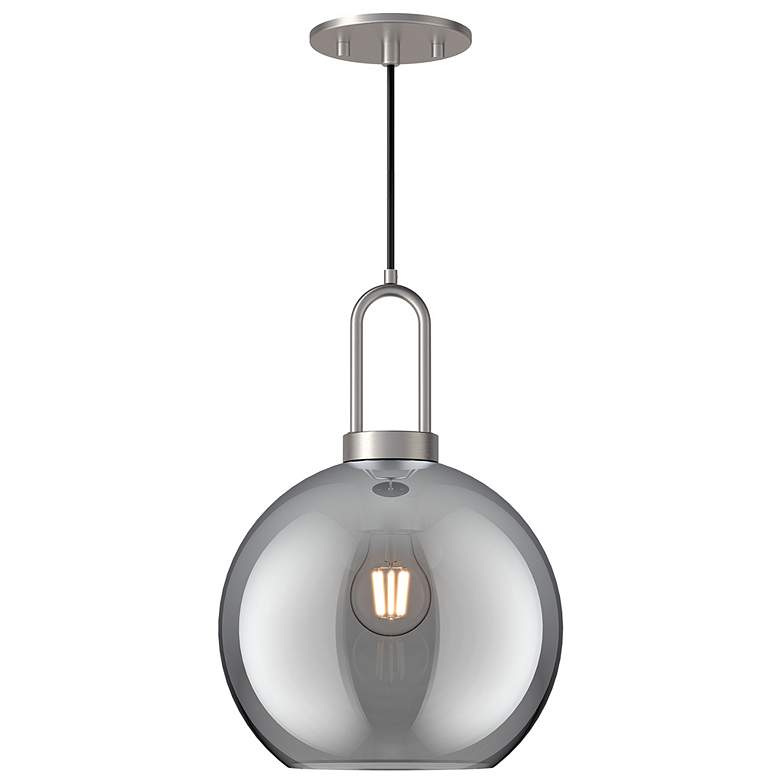 Image 1 Kuzco Alora Mood Soji 10" Wide Brushed Nickel Smoked Glass Pendant