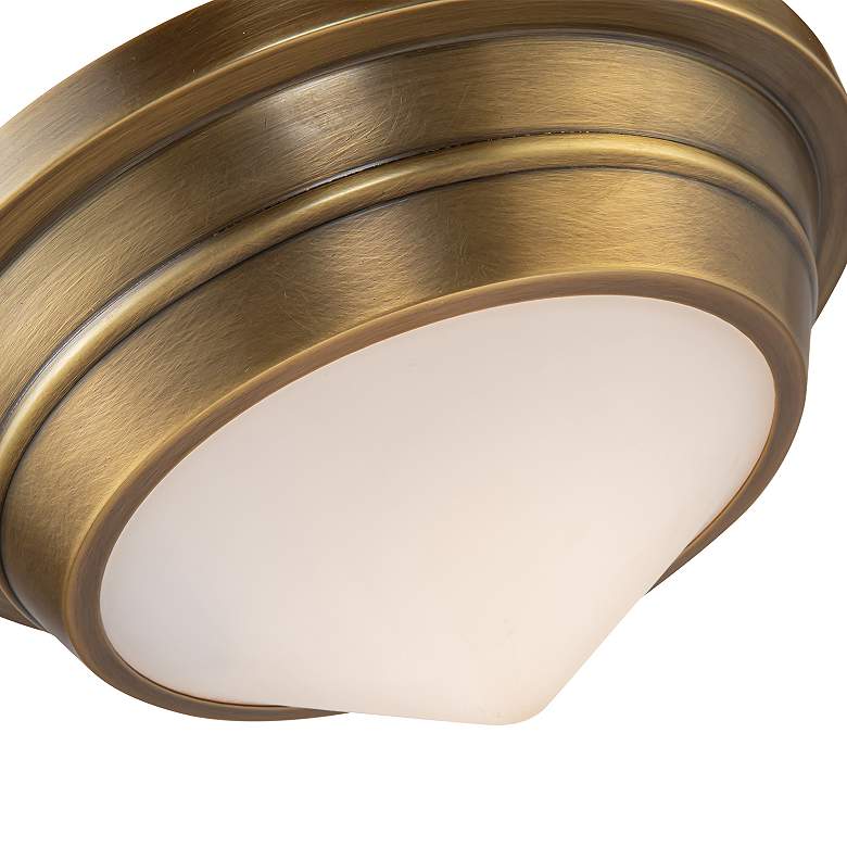 Image 2 Kuzco Alora Willard 10" Vintage Brass Opal Matte Glass Flush Mount more views
