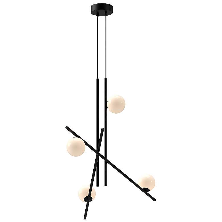 Image 1 Kuzco Amara LED 32-in Black/Glossy Opal Glass LED Chandeliers