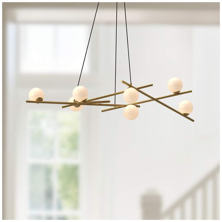 Image 1 Kuzco Amara LED 54-in Brushed Gold/Glossy Opal Glass LED Chandeliers