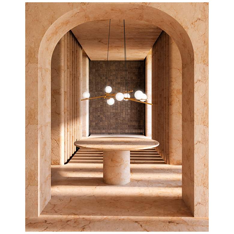 Image 3 Kuzco Amara LED 54-in Brushed Gold/Glossy Opal Glass LED Chandeliers more views