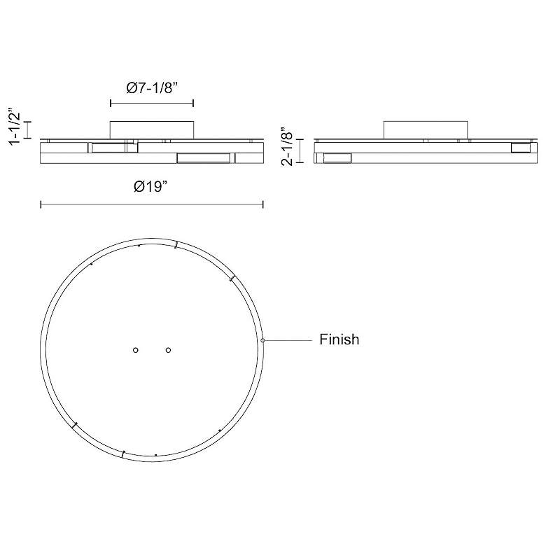 Image 3 Kuzco Anello Minor LED 19-in Brushed Nickel Flush Mount more views