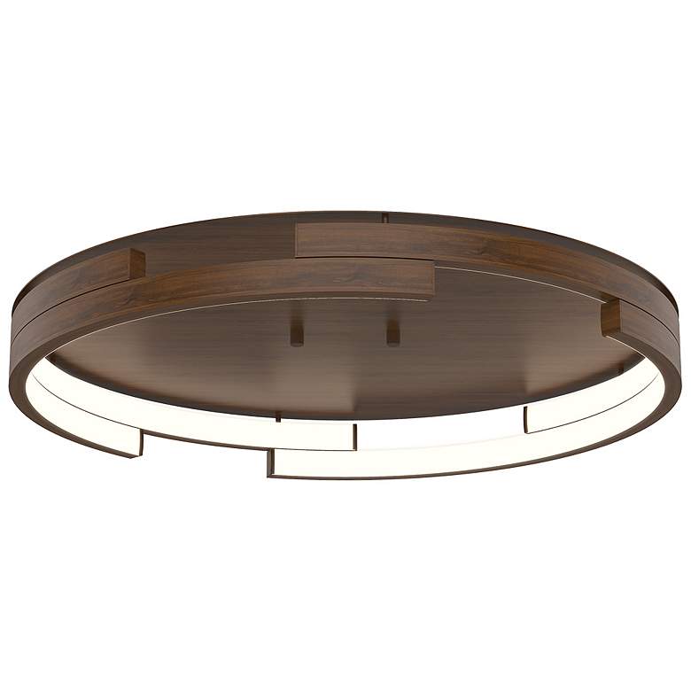 Image 2 Kuzco Anello Minor LED 19-in Walnut Flush Mount