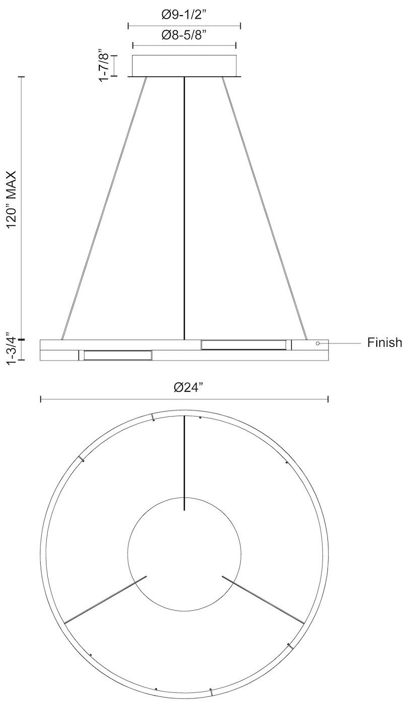 Image 3 Kuzco Anello Minor LED 24-in Brushed Nickel Pendant more views