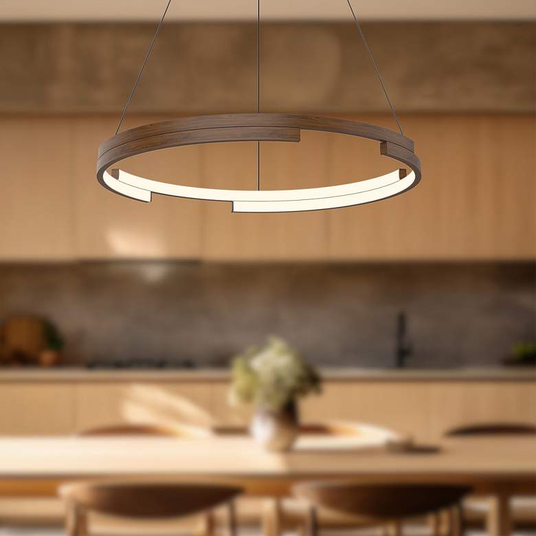 Image 1 Kuzco Anello Minor LED 24-in Walnut Pendant