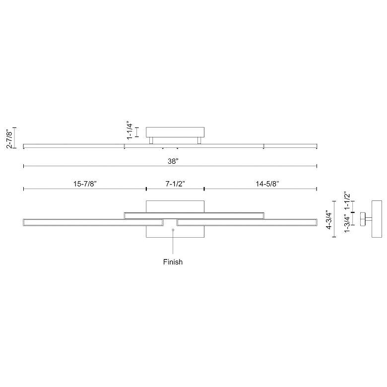 Image 2 Kuzco Anello Minor LED 38-in Brushed Nickel Vanity Light more views