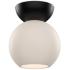 Kuzco Arcadia E26 6-in Black/Opal Glass Semi-Flush Mount