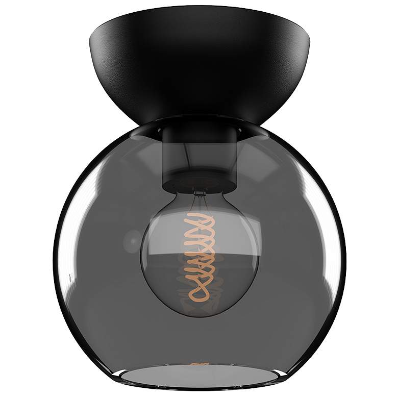 Image 1 Kuzco Arcadia E26 6-in Black/Smoked Semi-Flush Mount