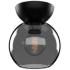 Kuzco Arcadia E26 6-in Black/Smoked Semi-Flush Mount