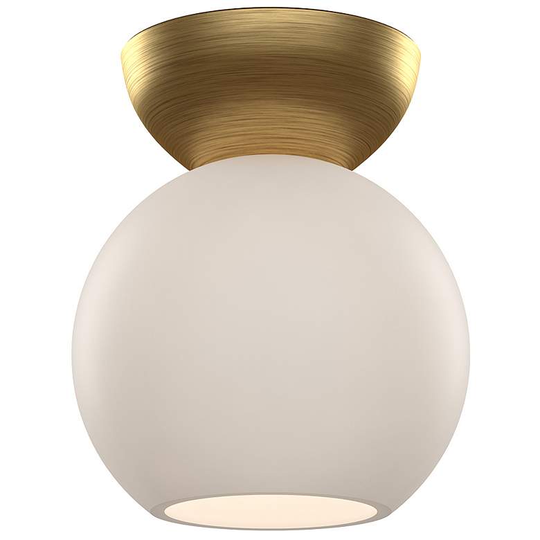 Image 1 Kuzco Arcadia E26 6-in Brushed Gold/Opal Glass Semi-Flush Mount