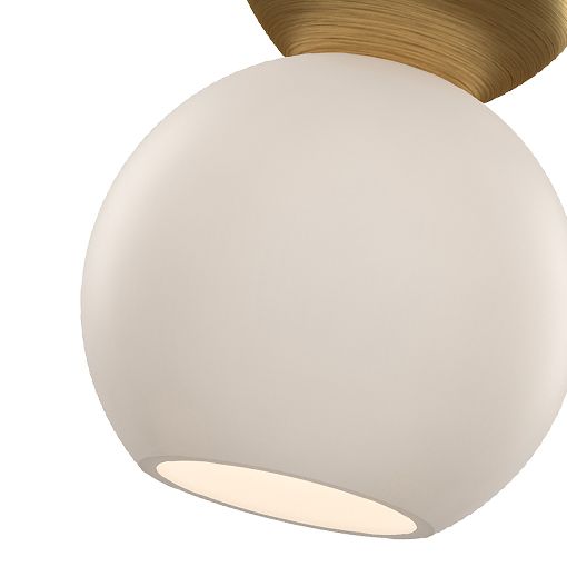Image 3 Kuzco Arcadia E26 6-in Brushed Gold/Opal Glass Semi-Flush Mount more views