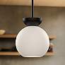 1_Kuzco Arcadia E26 8-in Black/Opal Glass Pendant