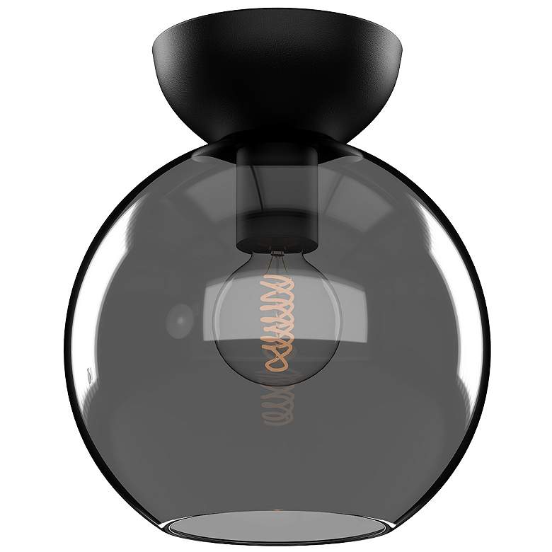 Image 1 Kuzco Arcadia E26 8-in Black/Smoked Semi-Flush Mount