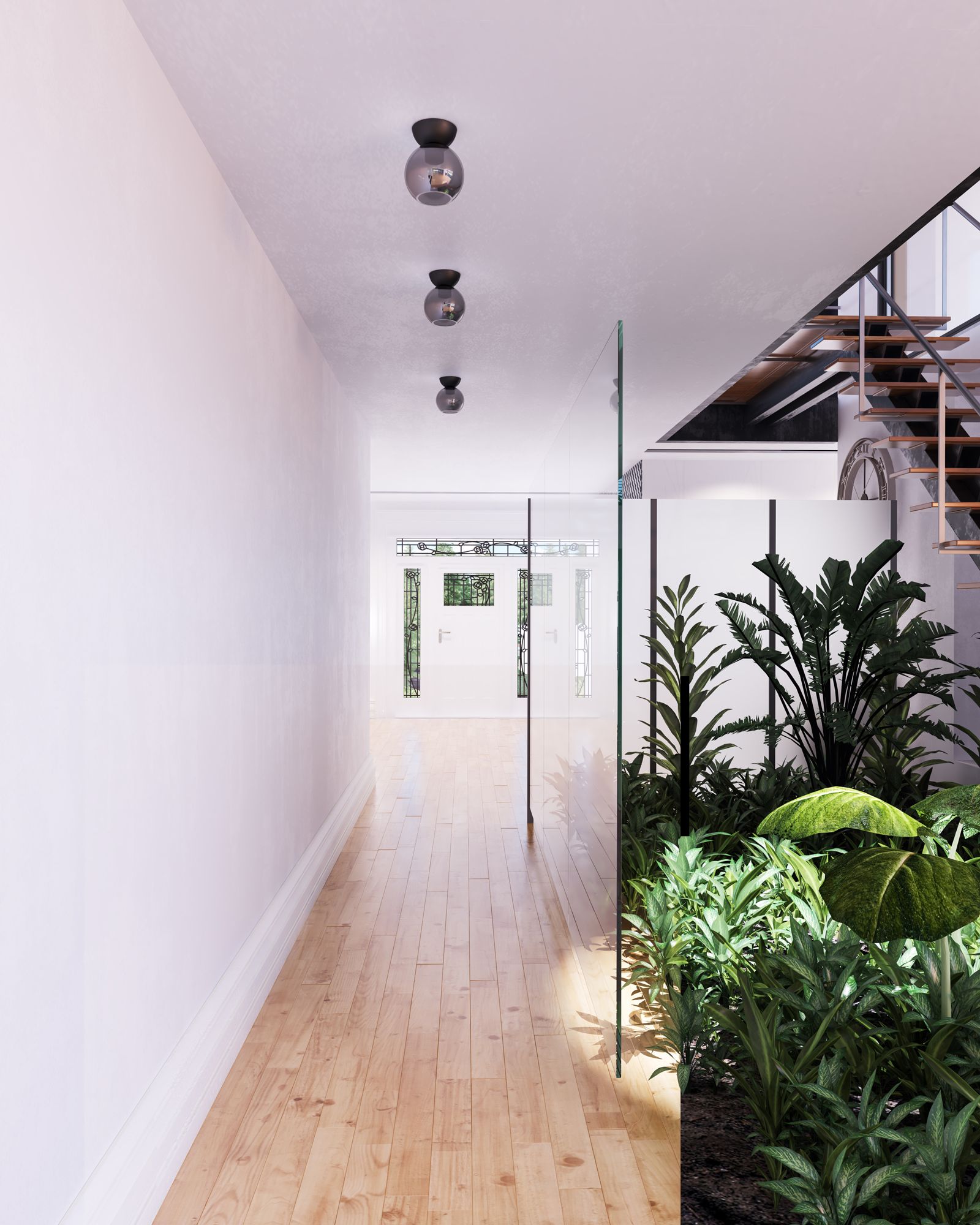 Image 2 Kuzco Arcadia E26 8-in Black/Smoked Semi-Flush Mount more views