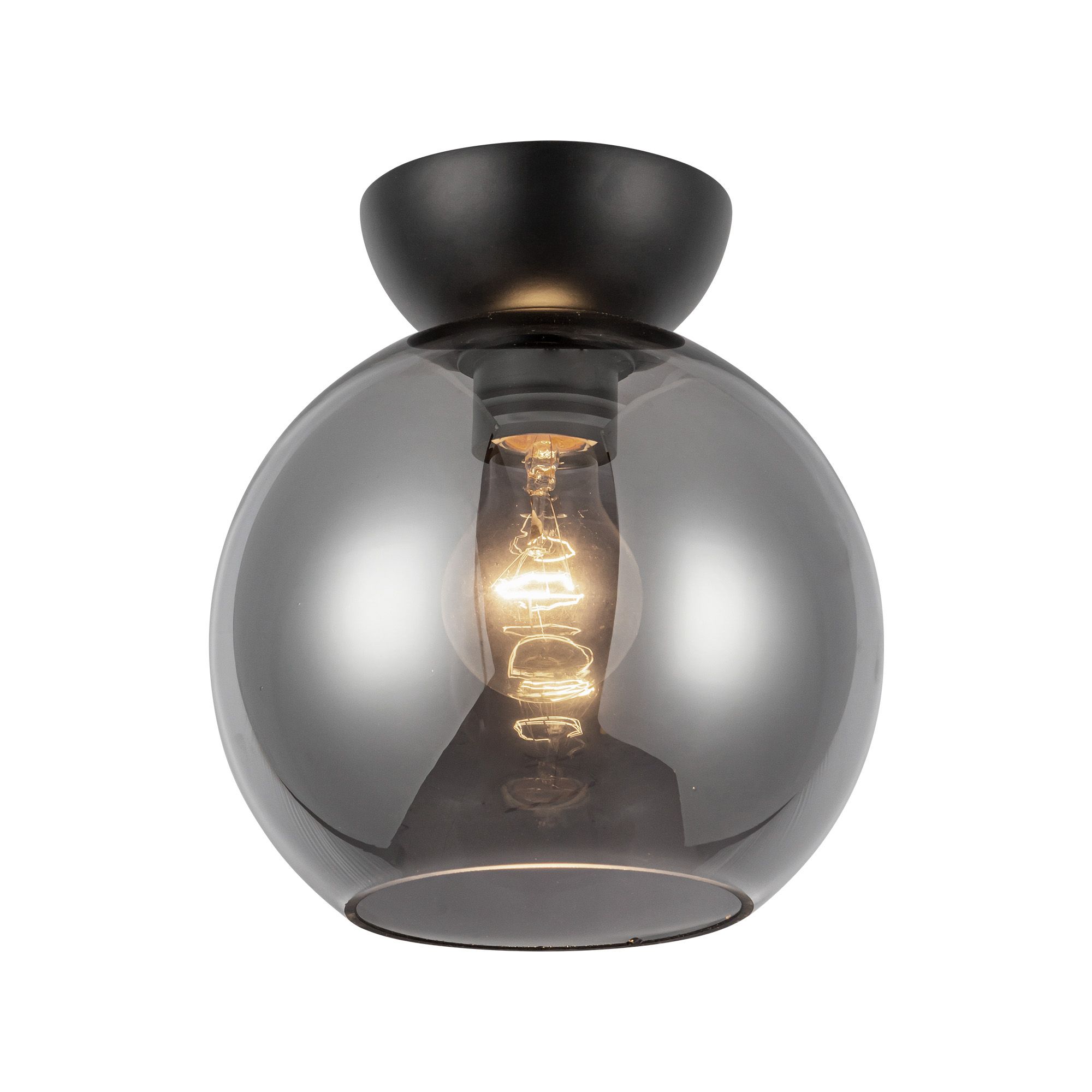 Image 3 Kuzco Arcadia E26 8-in Black/Smoked Semi-Flush Mount more views