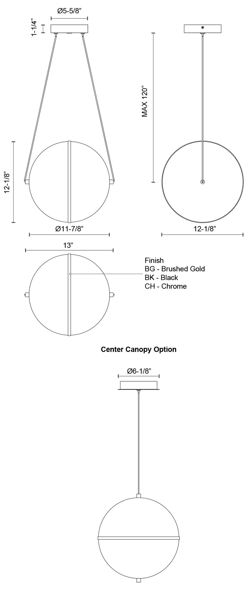 Image 4 Kuzco Aries LED 12-in Black Pendant more views